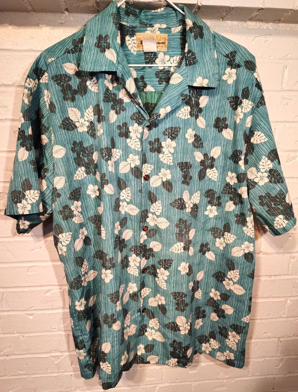 Blue Hawaii Hawaiian Island Original Men's Aloha Button Down Pocket Shirt 2XL